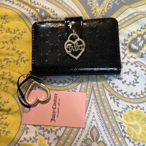 Juicy Couture Black Wallet with Heart Charm